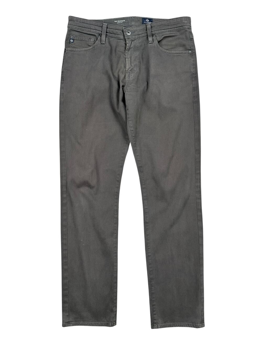 Adriano Goldschmied Graduate Tailored Sueded Sateen Jean Dark Oak Gray — 32x32